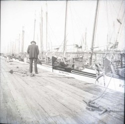 twoseparatecoursesmeet:  Dock, circa 1940