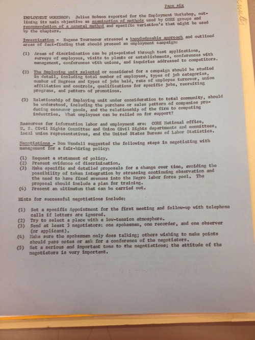 Minutes From 1962 National CORE Convention
