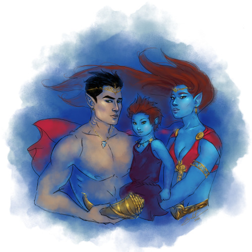 Namor and his family for Namor Week! had a lot of fun doing this, even if it hurt my hand lol. commi