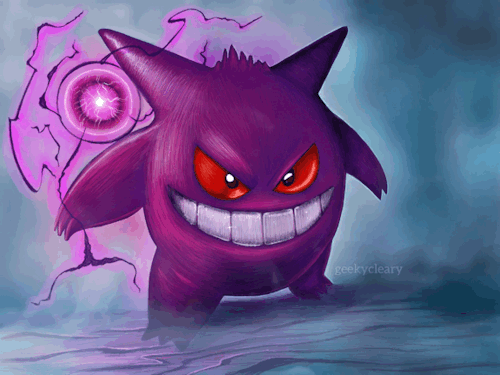 Added A Little Smoke Animation To My Gengar Fanart.
