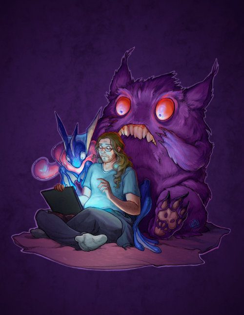 liberlibelulaart: Greninja and Gengar discover the Internet by LiberLibelula