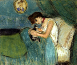 bofransson:  Woman with Cat, 1900 Pablo Picasso