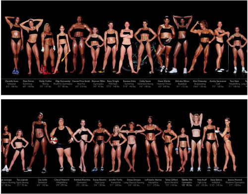 This photo of female athlete body types is by photographer Howard Schatz who interviewed h