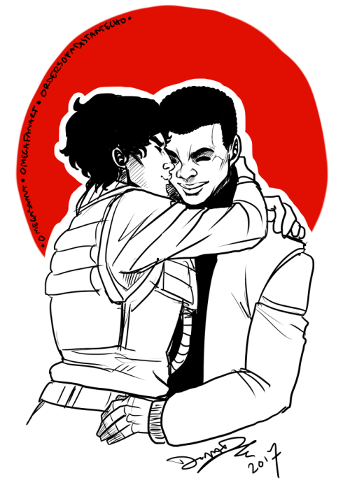 omegafanart: Poe and Finn as requested. Reblogs are Love! Please help artists out by reblogging our 