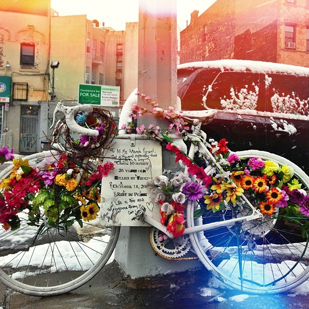 Ghost bike. #rip #bikes #nyc