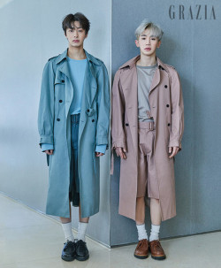 stylekorea:Monsta X’s Wonho &amp; Hyungwon for Grazia Korea March 2019. Photographed by Lee Young Hak