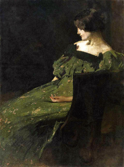 John White Alexander - The Green Bow - 1898  John White Alexander - The Green Dress   John White Ale
