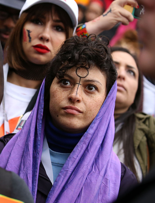 celebsofcolor:Jackie Cruz and Alia Shawkat at the Women’s March in Washington, DC