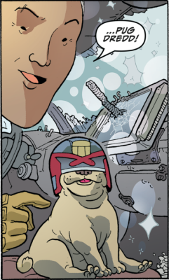 towritecomicsonherarms:  comixology:  A bunch of Judge Dredd comics are on sale and some of them have Pug Dredd in them. Balls in your court, Tumblr.   go go go go 