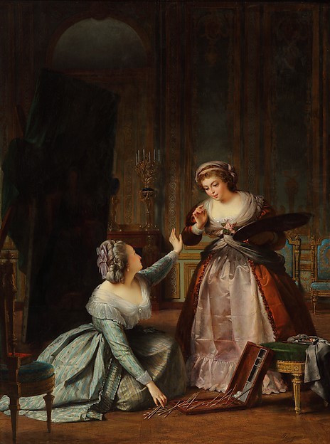 vivelareine:  Marie Antoinette Gathering the Brushes of Madame Vigée Le Brun, 1784 by   
