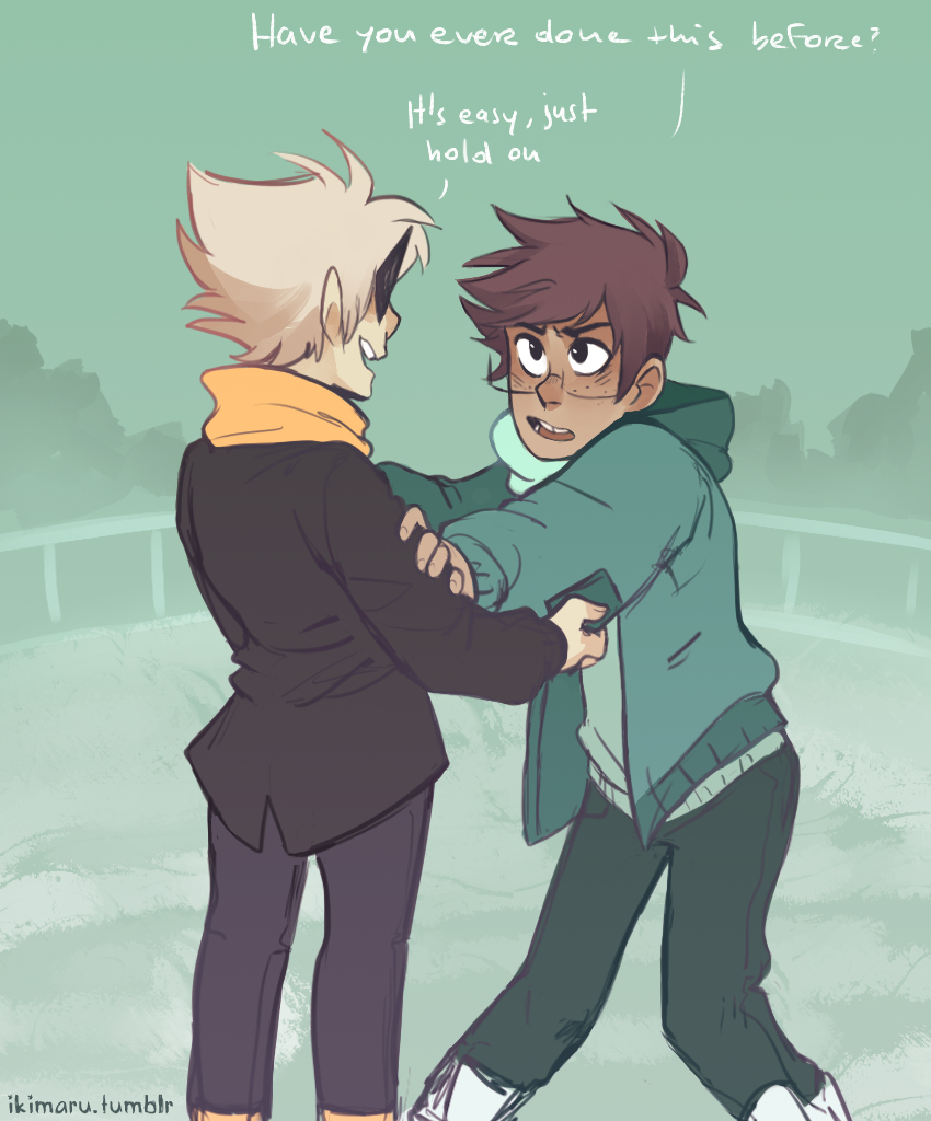 there was an old ask about Dirk teaching Jake to ice skate but tbh I don’t think