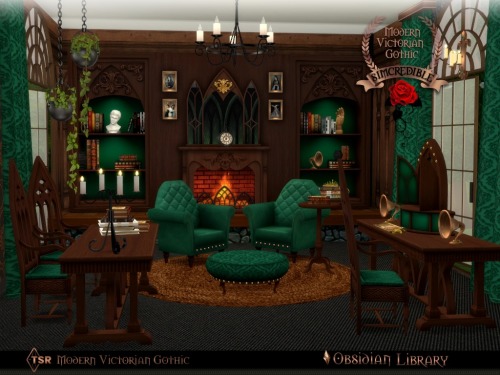 Obsidian Library By SIMcredible!designs | Available at TSR. Part of ‘Modern Victorian Gothic&r