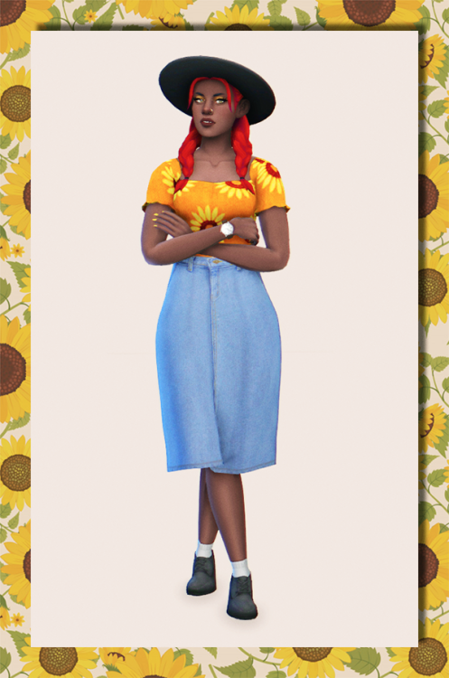 libertiin: Sunflowers &amp; denim lookbookThere is still some summer left.Outfit 1hair &amp;