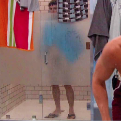 Steven and Clay in the HOH bathroom, video