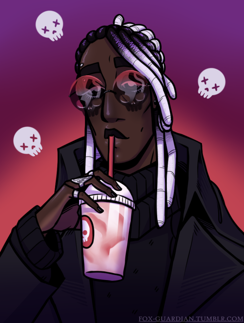 fox-guardian:more Oliver feat. sunglasses and a pink drink