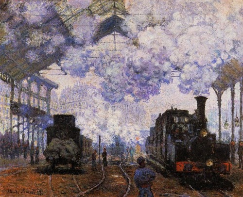 Train Stations and Claude Monet , 1877ImpressionismArrival of the Normandy Train, Gare Saint-Lazare 