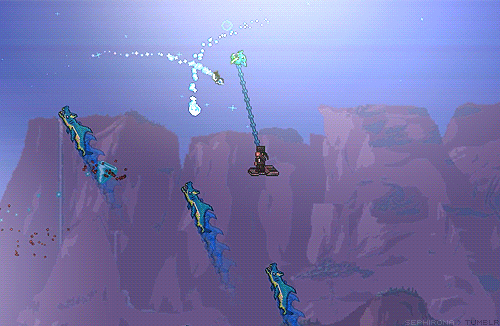 sephirona:  Terraria is an adorable game filled with zombies, sharknadoes, and top