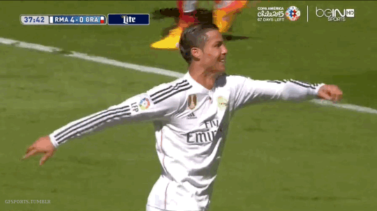 gfsports: Cristiano completes the eight minute hat trick - 38’