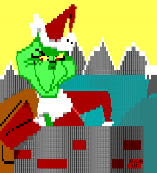 KIT-XMAS.RCA, ANSI art from the December ‘95 Real Crazy Artists artpack, via 16colors.