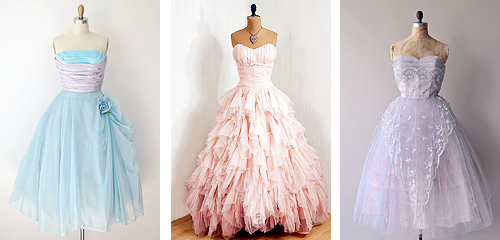  1950s Prom and Party Dresses: Pastels 