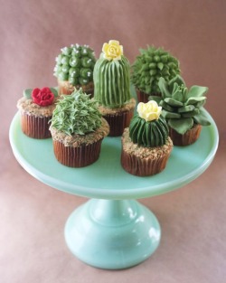 asylum-art:  Realistic House Plant Cupcake