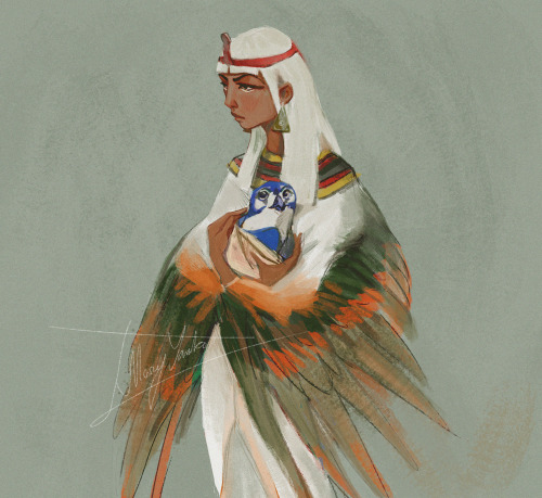 mary-yanko: Sketchin’ Isis and her darling little baby ruler of the world Horus :з