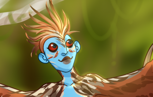 artydarling:DAY 1: HARPY [x]she is a STINKBIRD (hoatzin) they look like dinosaurs and i love themthe