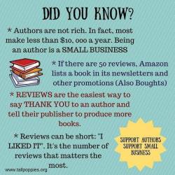 the-invisible-self: the-fifth-movement:   marauders4evr:  drarryking:  vaspider:  YES PLEASE AND THANK YOU.   This is actually info I didn’t know  Seriously folks review my books! Review everyone’s books! It’s the difference between Amazon giving