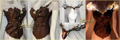 For sale on Etsy with free domestic shipping. Firefly Bark Corset ~ a fully steel boned corset made 