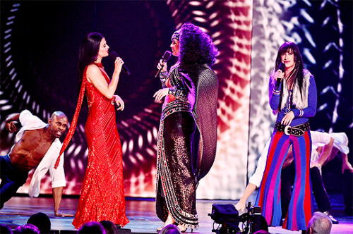 The cast of The Cher Show performs onstage during the 2019 Tony Awards at Radio City Music Hall on J