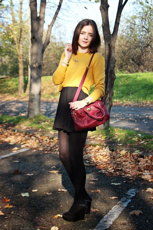 Sweter/Sweater-H&amp;M Spódnica/Skirt-sh Torebka/Bag-New Yorker Buty/Shoes-Bershka (via f