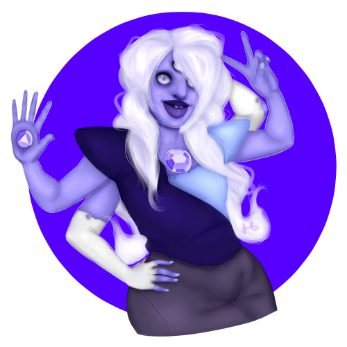 pffffffttt:“it’s me, sugar!”yay she’s finally done! this is Iolite, a fusion of Amethyst and Sapphir