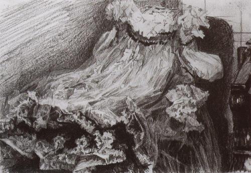 Dress, 1901, Mikhail VrubelMedium: pencil,paper