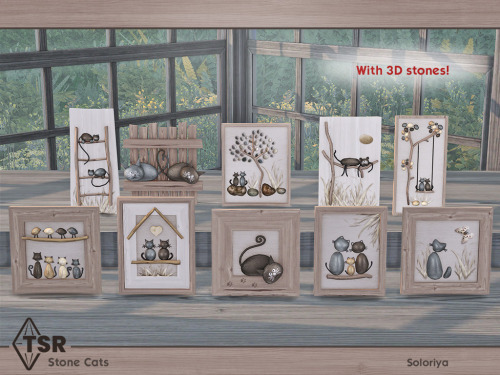 soloriya:soloriya:***Stone Cats*** Sims 4. Has 4 color palettes, includes 10 objects. Everything can