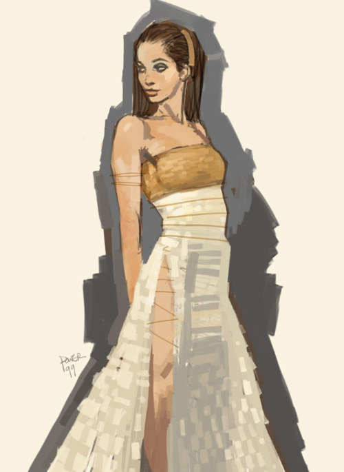 terminallycapricorndog: alwaysstarwars: Gorgeous Padme Amidala concept art for Attack of the Clones 