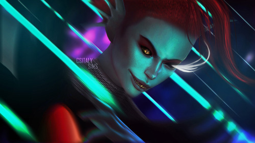 The Sims 4 - Undyne the UndyingThe heroine appears!Undyne made with The Sims 4, edited with Photosho