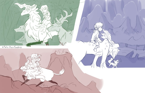 felis-rach: Missed drawing some Zelda. So, what if the dragons could become guides and companions (w