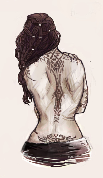 xlyre:Some doodles of Lexa’s Back tattoos..