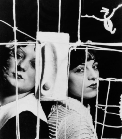 sotlylaisse:  Man Ray, Alberto Giacometti’s Sculpture “Le Palais à 4 heures du matin” - Kiki and Her Friend Thérèse Treize 