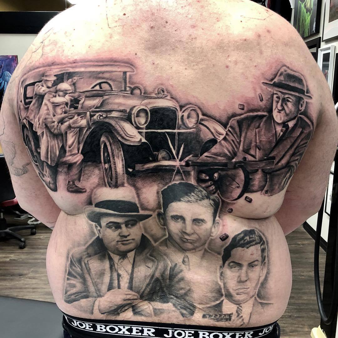 Tattoo uploaded by rcallejatattoo  Stunning back piece done by Eduard  Virlan eduardvirlan blackandgrey GANGSTER  Tattoodo