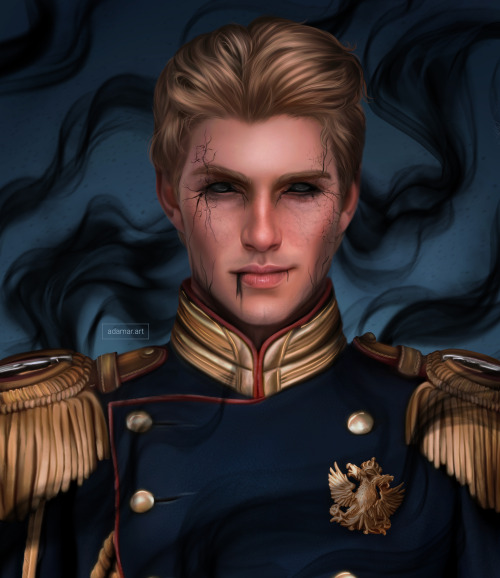 Since Rule of Wolves came out last month, I decided to illustrate again Nikolai Lantsov from the gri