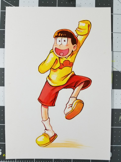 Trying to use up old paint + de-stressing = Jyushimatsu paintings.