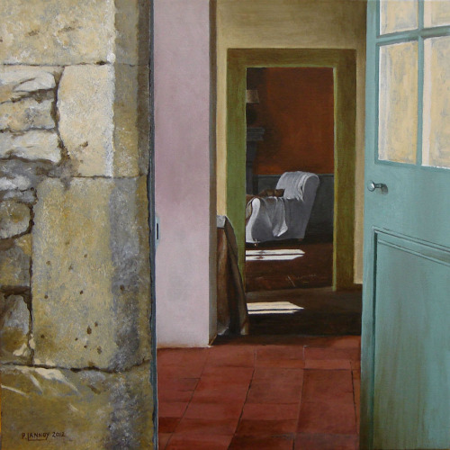 Interior Nr.2   -      Patrice LennoyFrench b.1951-Acrylic on canvas , 50 x 50 cm.