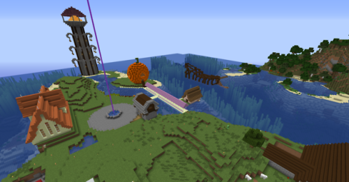 octillery:Finally a bit of progress in me and @myswamp‘s fantasy town on the @cloudcraftmc server. T