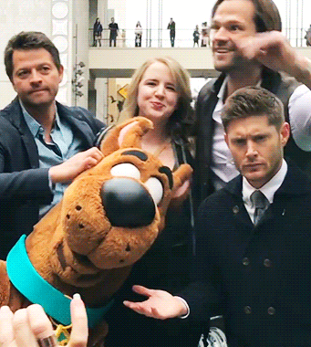castiels-tight-grip:  The boys with Scooby at Paleyfest (x) 