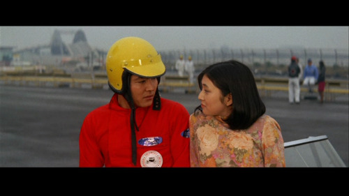 Meiko Kaji (梶芽衣子) and Tatsuya Fuji (藤竜也) in The Man Who Causes A Storm (嵐を呼ぶ男), 1966, directed by To