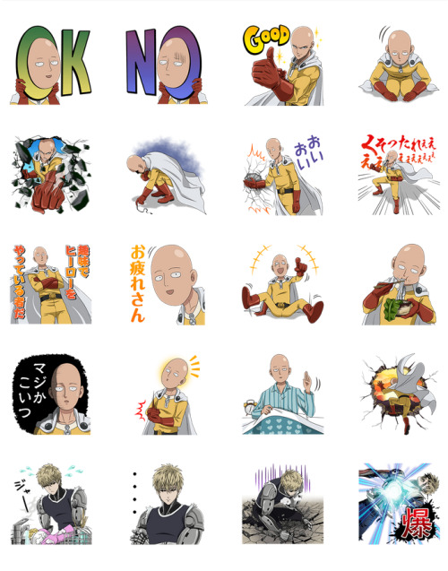speed-of-sound-sonic:  New One Punch Man LINE stickers released! [ x ] 