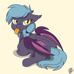 glitterstarly:Grumpy batpony