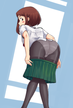 suoiresnuart: I have recently discovered pantyhose is extremely powerful so of course I had to draw this Ochako…