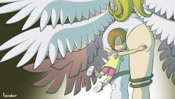 bluedragonkaiser:    Angewomon and Hikari